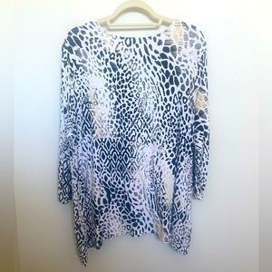 Chicos animal print tunic 3/4 sleeve size 3